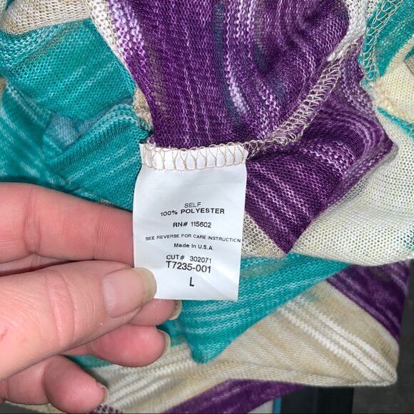 Lush striped cold shoulder shirt sleeve sweater - Picture 8 of 8